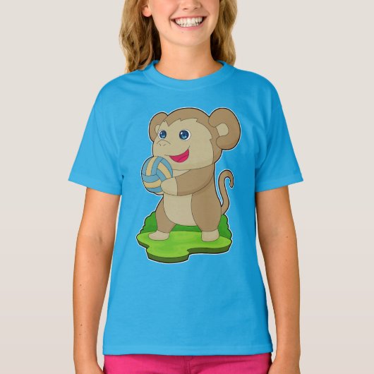 Monkey Volleybal speler T-shirt (Voorkant)