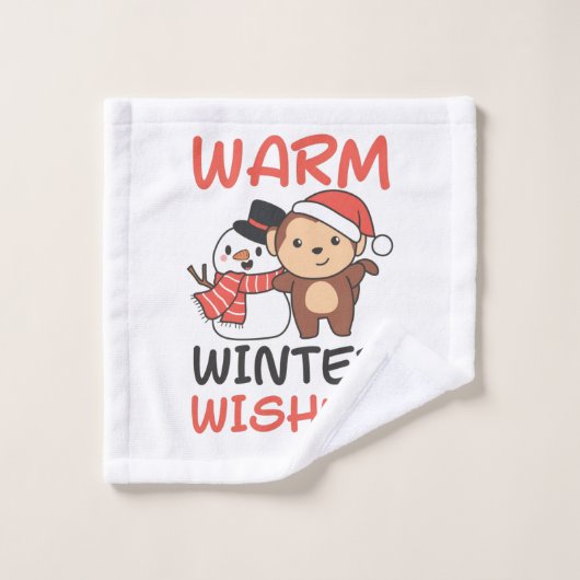 Monkey Warm Winter Wishes Snowman (Gant de toilette)