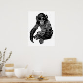 Monkey Wearing sun Glasses Clothes Original Art Poster (Keuken)