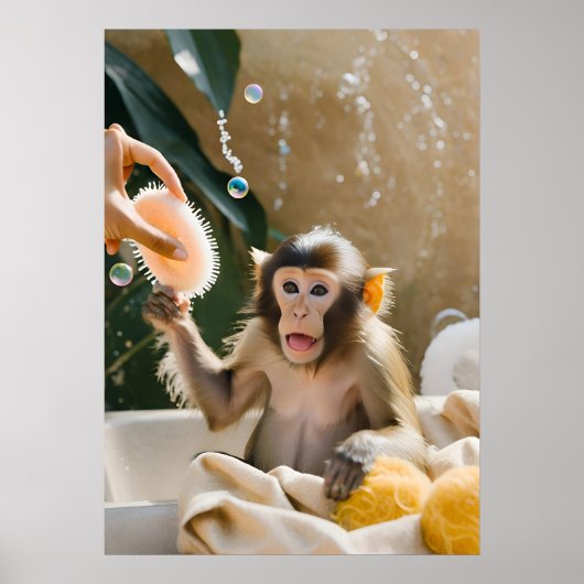 Monkey Whimsical Art Poster Cadeau pour elle (Devant)
