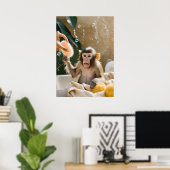 Monkey Whimsical Art Poster Cadeau pour elle (Bureau à domicile)