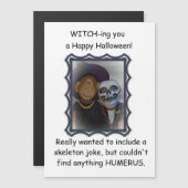Monkey-Witch Halloween magnetisch Wenskaart (Voorkant / Achterkant)