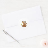 Monkey with Lollipop Ronde Sticker (Envelop)