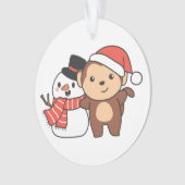 Monkey With Snowman In Winter For Christmas (devant)