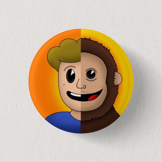 Monkey Wolf Pin Ronde Button 3,2 Cm (Voorkant)