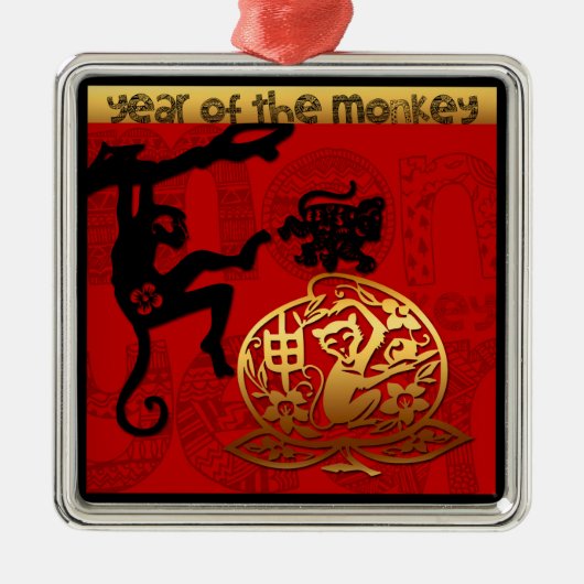 Monkey Year Chinese Zodiac Ornament (Voorkant)