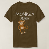 Monkey ziet Monkey doen Funny T-shirt (Design voorkant)