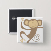 Monkeying Around Square Button (Voorkant /achterkant)