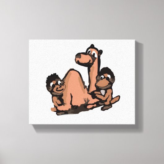 Monkeys And The Camel Canvas Afdruk (Voorkant)