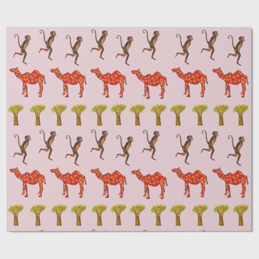 Monkeys Camels Schattige inpakpapier Kinder (Vlak)