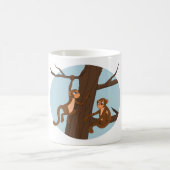 Monkeys climbing the tree cartoon coffee mug (Centre)
