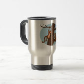 Monkeys climbing the tree cartoon travel mug (Devant gauche)
