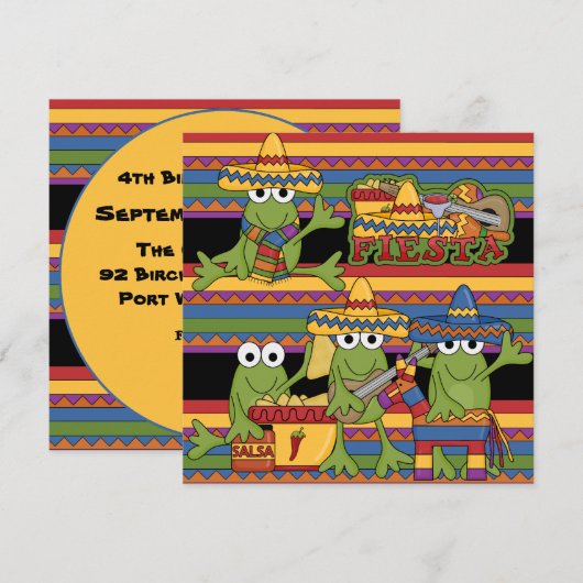 Monkeys Fiesta Gepersonaliseerd Birthday uitnodigi Kaart (Voorkant / Achterkant)