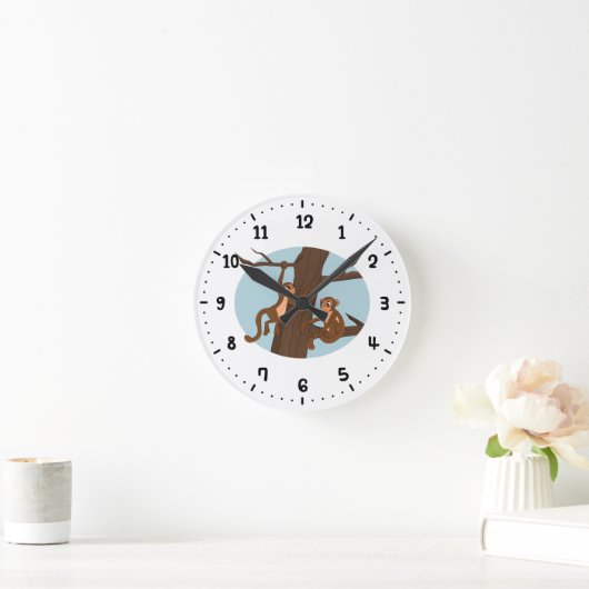 Monkeys klimaat the tree round clock ronde klok (Huis)
