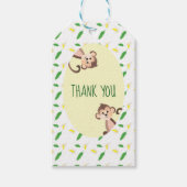 Monkeys Peking Banana Peels Tropical Leaf Cadeaulabel (Voorkant)