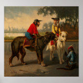 Monkeys Riding Dogs Poster (Voorkant)