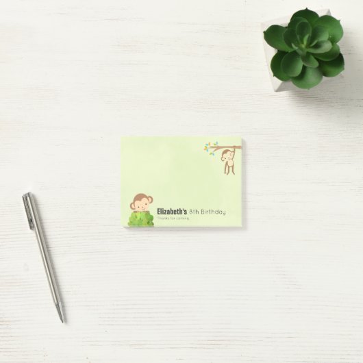 Monkeys Speelse en schattige verjaardag Bedankt Post-it® Notes (Kantoor)