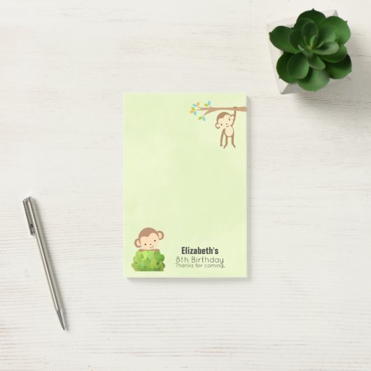 Monkeys Speelse en schattige verjaardag Bedankt Post-it® Notes (Kantoor)