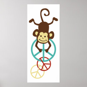 Monkeys voor vredessignalisatie poster