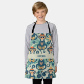 Monkeys Waterverf Aangepast patroon Schort (Gedragen)