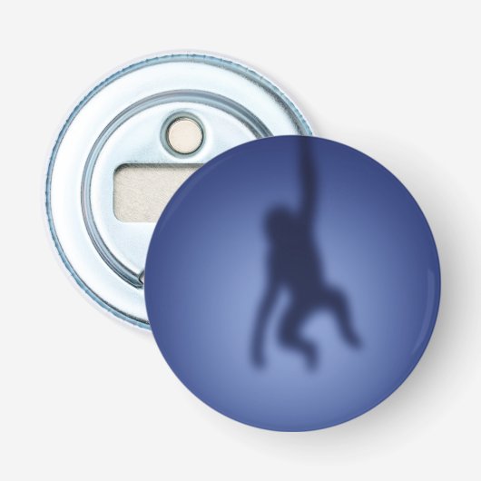 Monkeysilhouet Button Flesopener (Voorkant)
