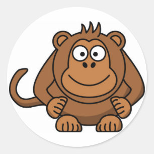 Monkeysticker voor cartoon ronde sticker