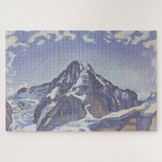 Monkgebergte met wolken (Ferdinand Hodler) Legpuzzel (Horizontaal)