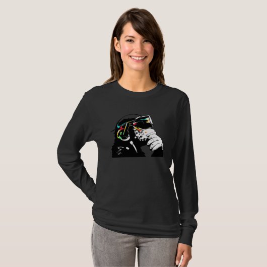 Monksy  Monkey with Virtual Reality goggles T-shirt (Voorkant volledig)