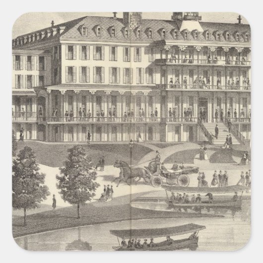 Monmouth House, Spring Lake Beach, New Jersey Vierkante Sticker (Voorkant)