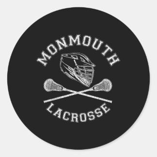 Monmouth Lacrosse  Distressed Retro Lax Ronde Sticker