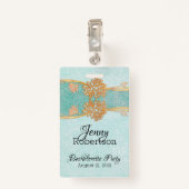 Monnaie aux fleurs d'or Bachelorette Party Badge (Dos avec clip)