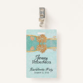 Monnaie aux fleurs d'or Bachelorette Party Badge (Devant avec clip)