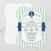 Monnaie Bleu Baby shower Nautique Invitation (Devant / Derrière)
