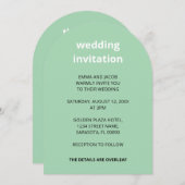 Monnaie de code QR vert tout en un Faire-part de m (Devant / Derrière)