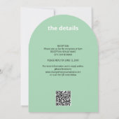 Monnaie de code QR vert tout en un Faire-part de m (Dos)