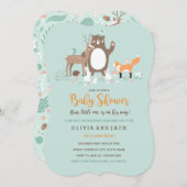 Monnaie et Invitation Baby shower orange (Devant / Derrière)