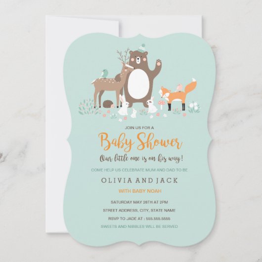 Monnaie et Invitation Baby shower orange (Devant)