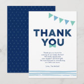 Monnaie et Marine | Carte de remerciements Baby sh (Devant / Derrière)