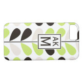 Monnaie et motif floral noir iPhone 7 Coque (Dos (Horizontal))