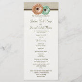 Monnaie et Pêche Gerbera Daisy Wedding Programme (Devant)
