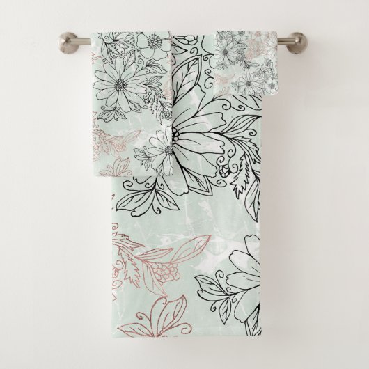 Monnaie moderne Rose noir or marbre floral (En situation)