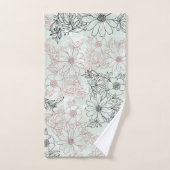 Monnaie moderne Rose noir or marbre floral (Serviette à main)