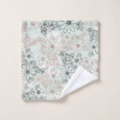 Monnaie moderne Rose noir or marbre floral (Gant de toilette)