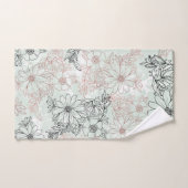 Monnaie moderne Rose noir or marbre floral (Serviette à main)