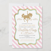 Monnaie rose Carousel vert or Invitation Anniversa (Devant)