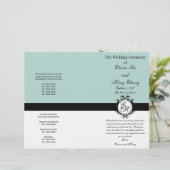 Monnaie Vert Noir Programme Mariage Chic Monogramm (Debout devant)