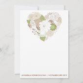 Monnaie Whimsical Floral Heart Baptism Invitation (Dos)
