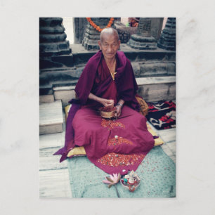 Monnik in het Bodh Gaya Briefkaart