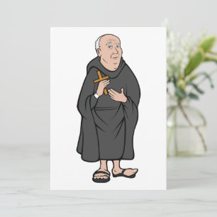 Monnik met kruis in middeleeuwse religieuze robe kaart