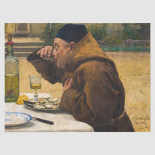 Monnik met oesters, 1884 door Carl Gustaf Hellqvis Tissuepapier